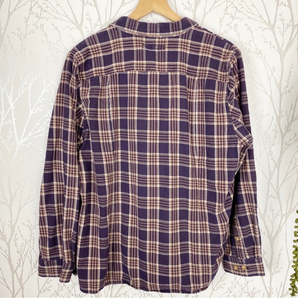 Duluth trading co Purple Plaid Long Sleeve Button-Up Shirt XL